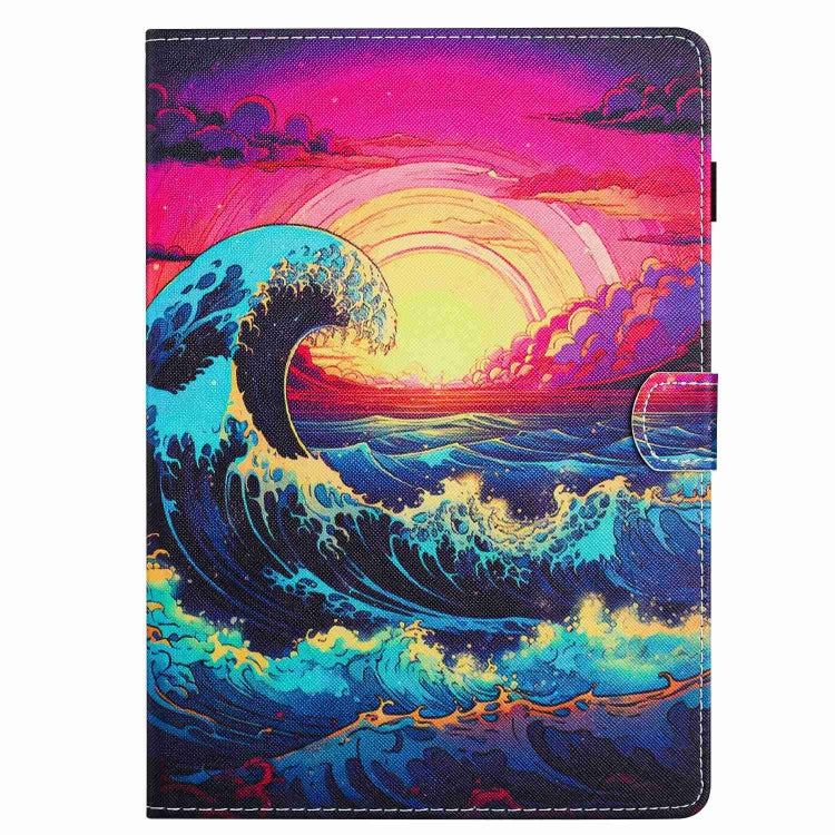 For 10 inch Painted Pattern Stitching Leather Tablet Case(Waves) - 10 - 11 inch by PMC TechLife | Online Shopping South Africa | PMC TechLife | Buy Now Pay Later Mobicred
