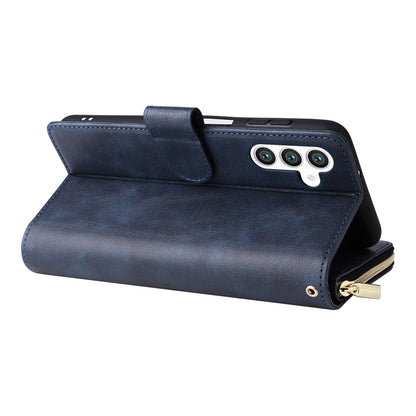 For Samsung Galaxy S24+ 5G 9-Card Slots Zipper Wallet Bag Leather Phone Case(Blue) - Galaxy S24+ 5G Cases by PMC Jewellery | Online Shopping South Africa | PMC Jewellery | Buy Now Pay Later Mobicred