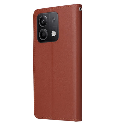 For Xiaomi Redmi Note 13 5G Multifunctional Horizontal Flip Leather Phone Case with Three Card Slot(Brown) - Note 13 Cases by PMC Jewellery | Online Shopping South Africa | PMC Jewellery | Buy Now Pay Later Mobicred