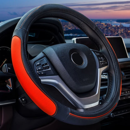 Round Style Car Universal Anti-skid Steering Wheel Cover, Diameter: 38cm(Black Orange) - Steering Wheel Accessories by PMC Jewellery | Online Shopping South Africa | PMC Jewellery | Buy Now Pay Later Mobicred