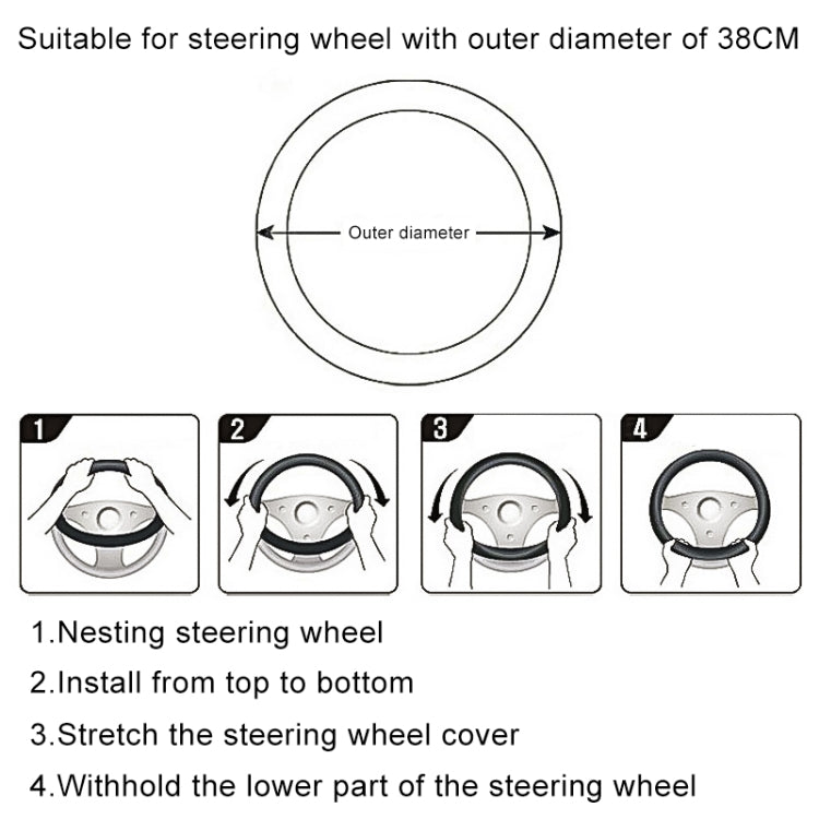 Round Style Car Universal Anti-skid Steering Wheel Cover, Diameter: 38cm(Black Orange) - Steering Wheel Accessories by PMC Jewellery | Online Shopping South Africa | PMC Jewellery | Buy Now Pay Later Mobicred