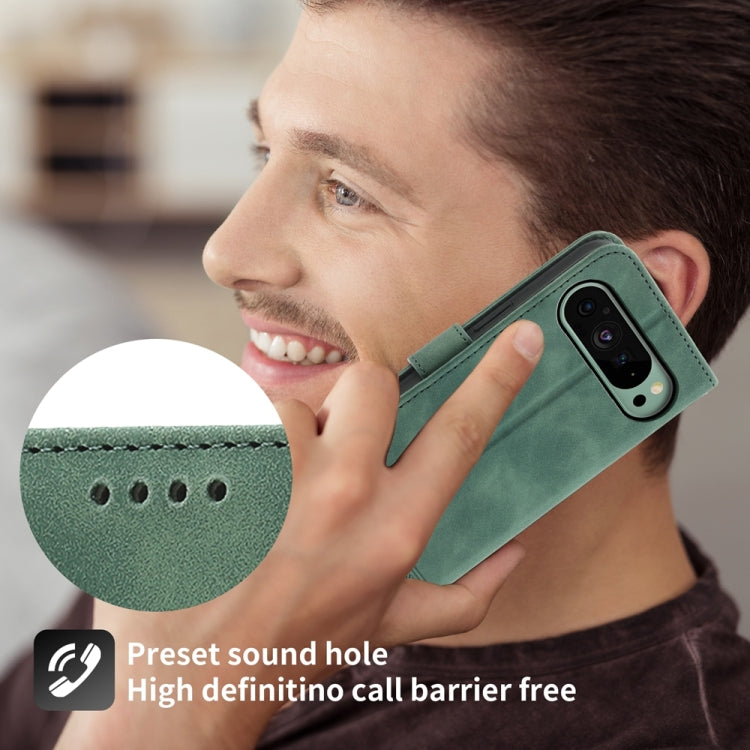 For Google Pixel 9 Dierfeng Dream Line TPU + PU Leather Phone Case(Green) - Google Cases by PMC TechLife | Online Shopping South Africa | PMC TechLife | Buy Now Pay Later Mobicred