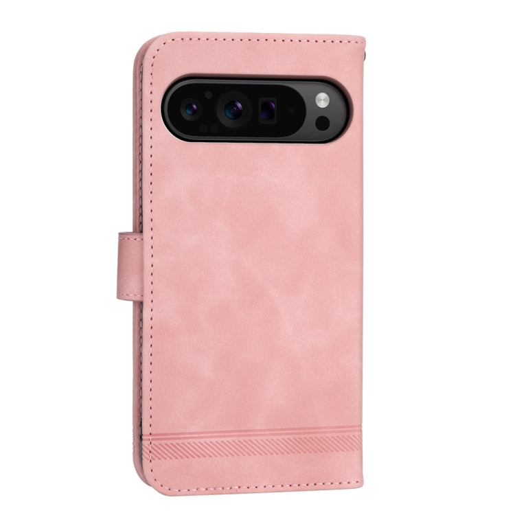 For Google Pixel 9 Pro Dierfeng Dream Line TPU + PU Leather Phone Case(Pink) - Google Cases by PMC Jewellery | Online Shopping South Africa | PMC Jewellery | Buy Now Pay Later Mobicred