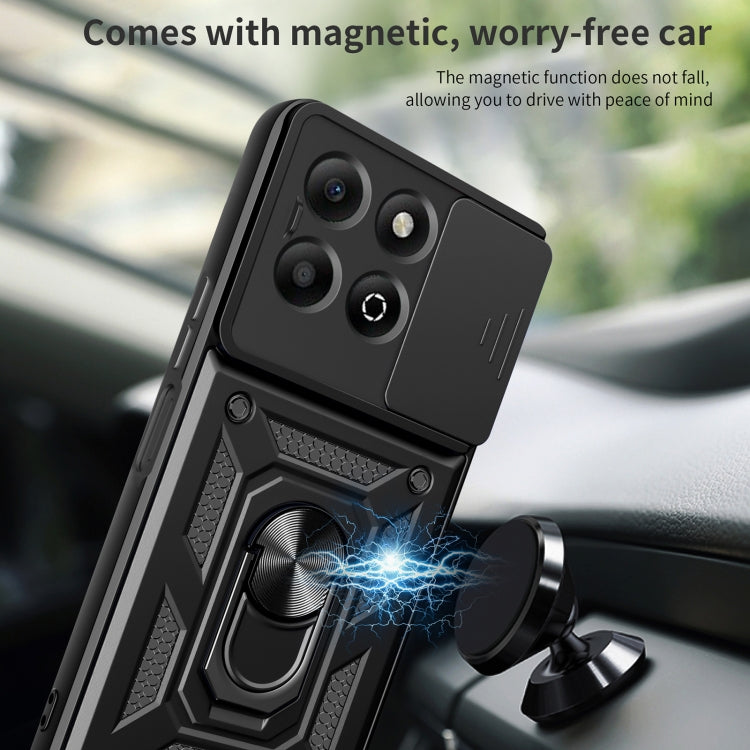 For Honor X6b 4G Sliding Camera Cover Design TPU+PC Phone Case(Black) - free shipping - PMC TechLife - Order now!