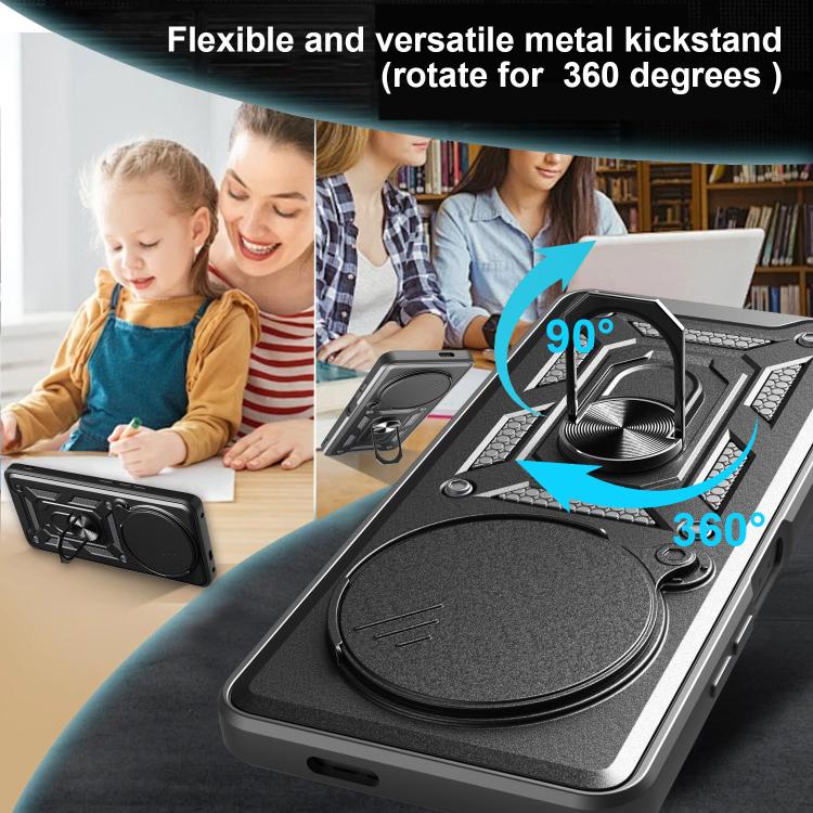 For Honor X60 Pro / X9c Sliding Camera Cover Design TPU+PC Phone Case(Silver) - free shipping - PMC TechLife - Order now!