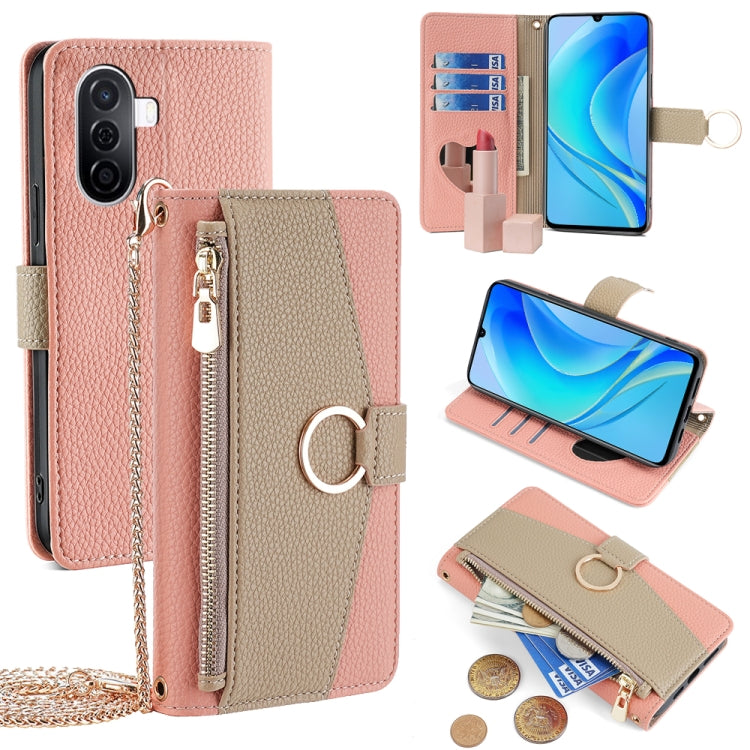 For Huawei nova Y70 Plus / Y70 4G Crossbody Litchi Texture Leather Phone Case(Pink) - Huawei Cases by PMC TechLife | Online Shopping South Africa | PMC TechLife | Buy Now Pay Later Mobicred