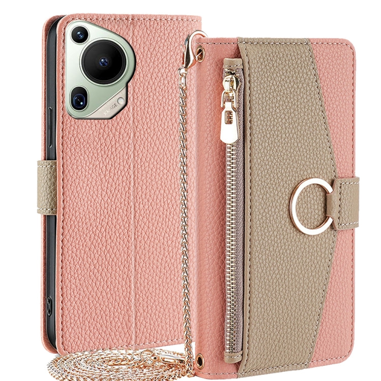 For Huawei Pura 70 Ultra 5G Crossbody Litchi Texture Leather Phone Case(Pink) - Huawei Cases by PMC Jewellery | Online Shopping South Africa | PMC Jewellery | Buy Now Pay Later Mobicred