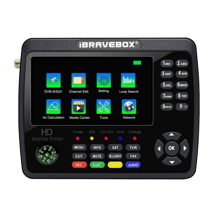 iBRAVEBOX V10 Finder Max 4.3 inch Display Digital Satellite Meter Signal Finder, Support DVB-S/S2/S2X, Plug Type:UK Plug(Black) - Satellite Finder by PMC TechLife | Online Shopping South Africa | PMC TechLife | Buy Now Pay Later Mobicred