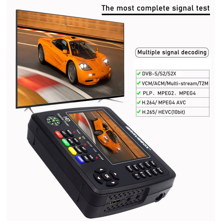 iBRAVEBOX V10 Finder Max 4.3 inch Display Digital Satellite Meter Signal Finder, Support DVB-S/S2/S2X, Plug Type:UK Plug(Black) - Satellite Finder by PMC Jewellery | Online Shopping South Africa | PMC Jewellery | Buy Now Pay Later Mobicred