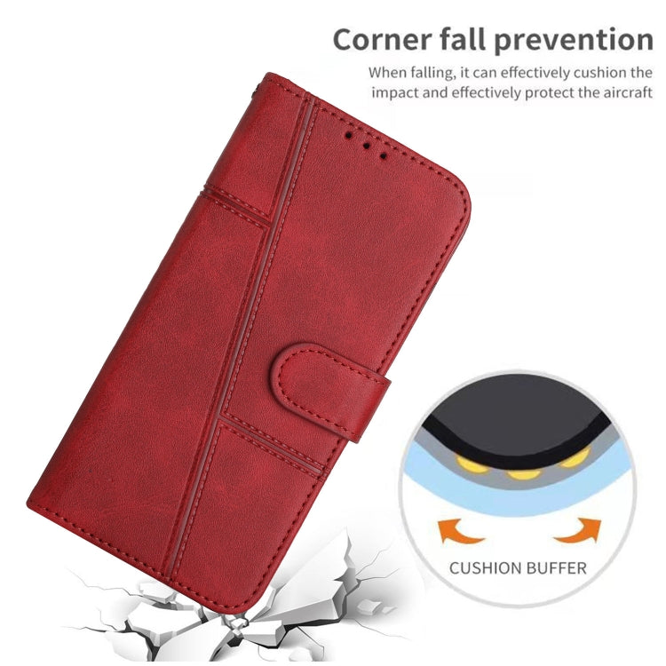 For Tecno Spark Go 2024 / POP 8 Stitching Calf Texture Buckle Leather Phone Case(Red) - Tecno Cases by PMC Jewellery | Online Shopping South Africa | PMC Jewellery | Buy Now Pay Later Mobicred