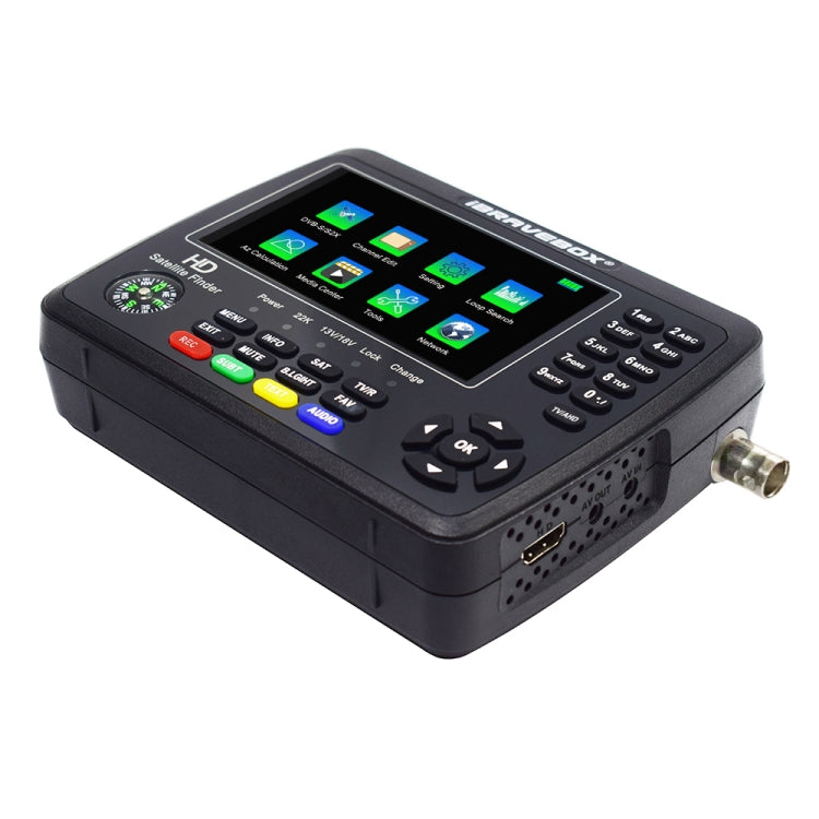 iBRAVEBOX V10 Finder Max+ 4.3 inch Display Digital Satellite Meter Signal Finder, Support DVB-S/S2/S2X AHD, Plug Type:AU Plug(Black) - Satellite Finder by PMC TechLife | Online Shopping South Africa | PMC TechLife | Buy Now Pay Later Mobicred