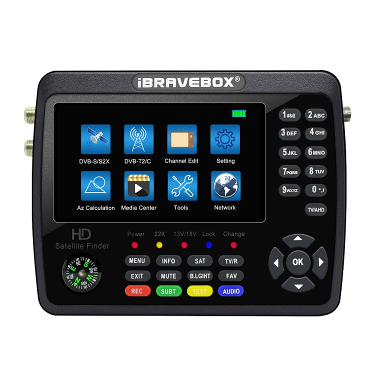 iBRAVEBOX V10 Finder Pro+ 4.3 inch Display Digital Satellite Meter Signal Finder, Support DVB-S/S2/S2X/T/T2/C AHD, Plug Type:UK Plug(Black) - Satellite Finder by PMC TechLife | Online Shopping South Africa | PMC TechLife | Buy Now Pay Later Mobicred