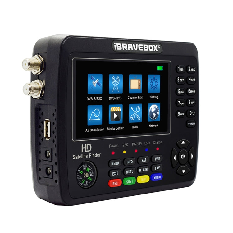 iBRAVEBOX V10 Finder Pro+ 4.3 inch Display Digital Satellite Meter Signal Finder, Support DVB-S/S2/S2X/T/T2/C AHD, Plug Type:US Plug(Black) - Satellite Finder by PMC TechLife | Online Shopping South Africa | PMC TechLife | Buy Now Pay Later Mobicred