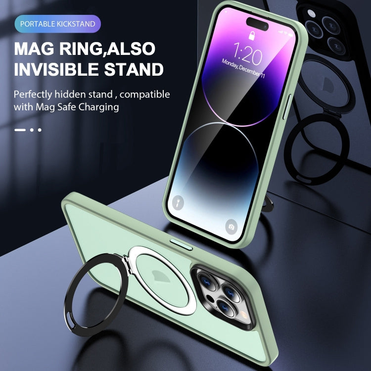 For iPhone 16 Pro MagSafe Holder Skin-feel PC Hybrid TPU Phone Case(Matcha Green) - iPhone 16 Pro Cases by PMC TechLife | Online Shopping South Africa | PMC TechLife | Buy Now Pay Later Mobicred