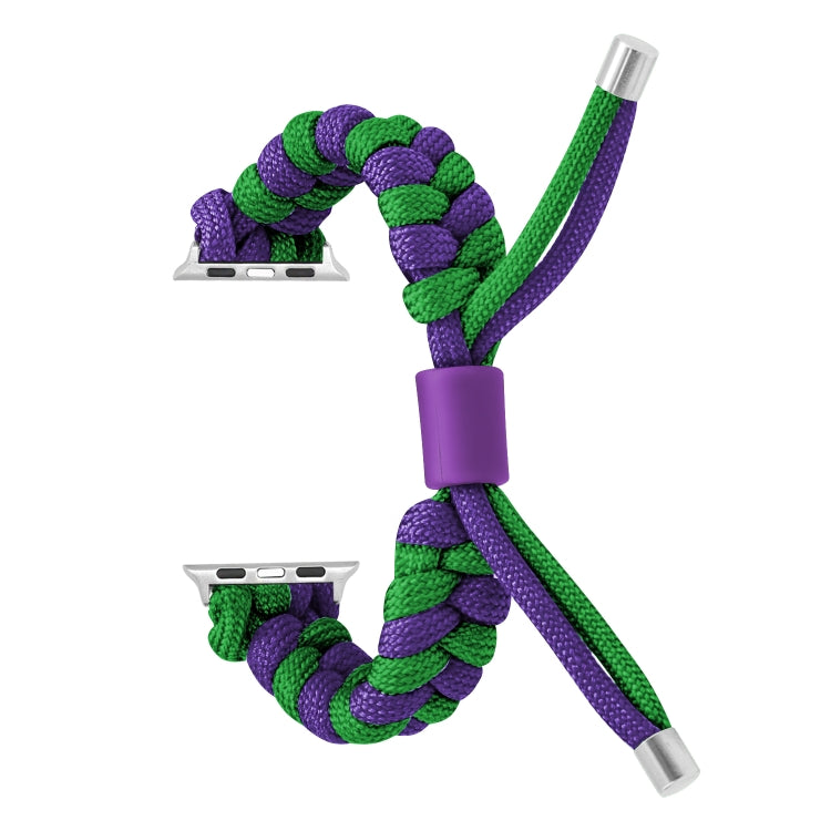 For Apple Watch Ultra 49mm Paracord Fishtail Braided Silicone Bead Watch Band(Dark Purple Green) - Watch Bands by PMC Jewellery | Online Shopping South Africa | PMC Jewellery | Buy Now Pay Later Mobicred