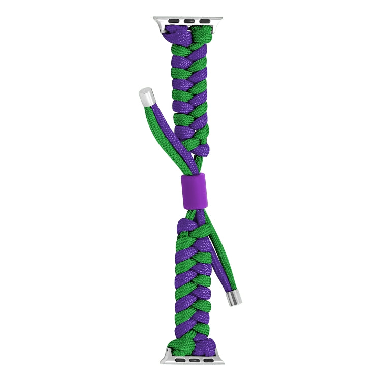 For Apple Watch Ultra 49mm Paracord Fishtail Braided Silicone Bead Watch Band(Dark Purple Green) - Watch Bands by PMC Jewellery | Online Shopping South Africa | PMC Jewellery | Buy Now Pay Later Mobicred