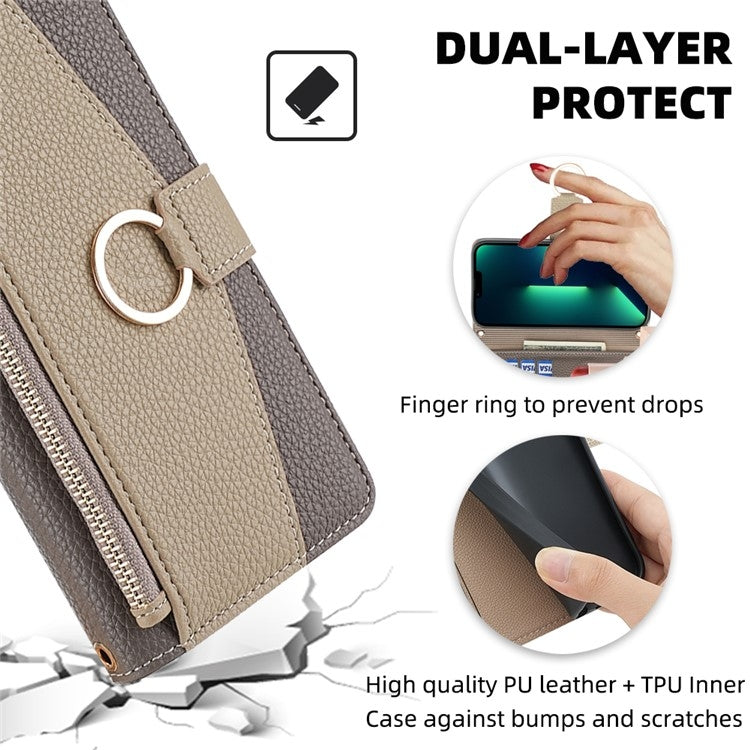 For Google Pixel 8a Crossbody Litchi Texture Leather Phone Case(Grey) - Google Cases by PMC TechLife | Online Shopping South Africa | PMC TechLife | Buy Now Pay Later Mobicred