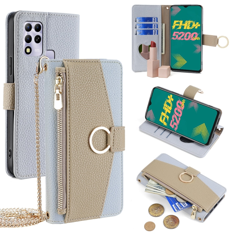 For Infinix Hot 11 Russian Version Crossbody Litchi Texture Leather Phone Case(Blue) - Infinix Cases by PMC TechLife | Online Shopping South Africa | PMC TechLife | Buy Now Pay Later Mobicred