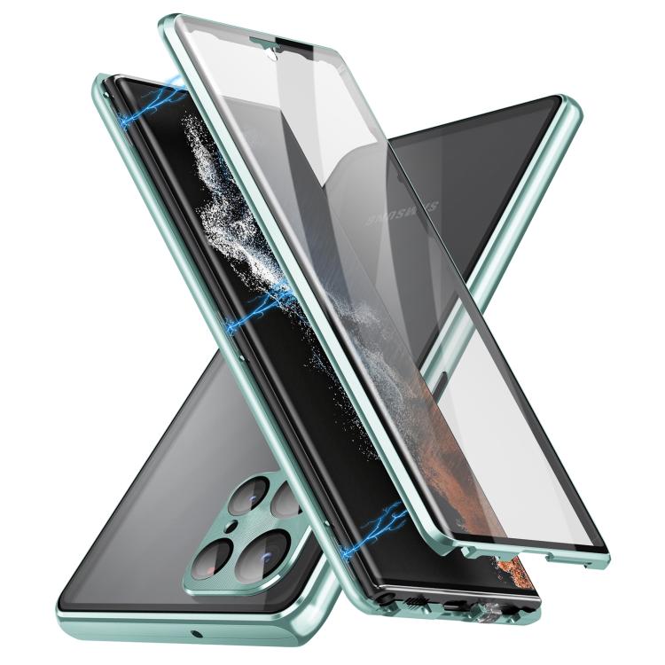 For Samsung Galaxy S25 Ultra 5G HD Full Cover Magnetic Metal Tempered Glass Phone Case(Green) - free shipping - PMC TechLife - Order now!