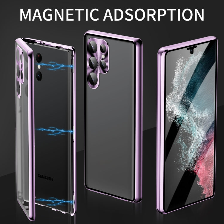 For Samsung Galaxy S25 Ultra 5G HD Full Cover Magnetic Metal Tempered Glass Phone Case(Silver) - Galaxy S25 Ultra 5G Cases by PMC TechLife | Online Shopping South Africa | PMC TechLife | Buy Now Pay Later Mobicred
