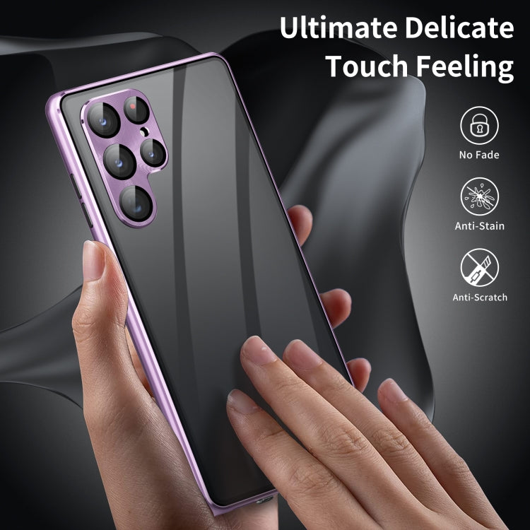 For Samsung Galaxy S24 Ultra 5G HD Full Cover Magnetic Metal Tempered Glass Phone Case(Black) - Galaxy S24 Ultra 5G Cases by PMC TechLife | Online Shopping South Africa | PMC TechLife