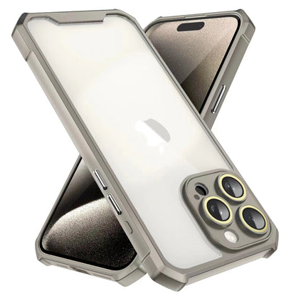 For iPhone 16 Pro Shockproof Acrylic Phone Case with Lens Glass Film(Grey) - iPhone 16 Pro Cases by PMC Jewellery | Online Shopping South Africa | PMC Jewellery | Buy Now Pay Later Mobicred