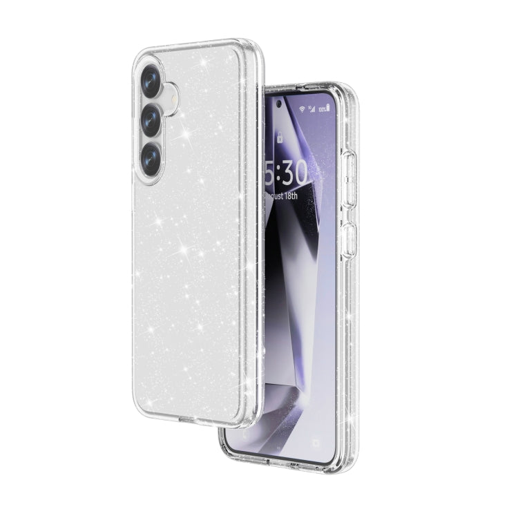 For Samsung Galaxy S25+ 5G Shockproof Terminator Glitter Powder Phone Case(White) - Galaxy S25+ 5G Cases by PMC Jewellery | Online Shopping South Africa | PMC Jewellery | Buy Now Pay Later Mobicred