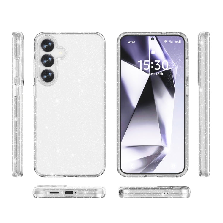 For Samsung Galaxy S25 5G Shockproof Terminator Glitter Powder Phone Case(White) - Galaxy S25 5G Cases by PMC Jewellery | Online Shopping South Africa | PMC Jewellery | Buy Now Pay Later Mobicred