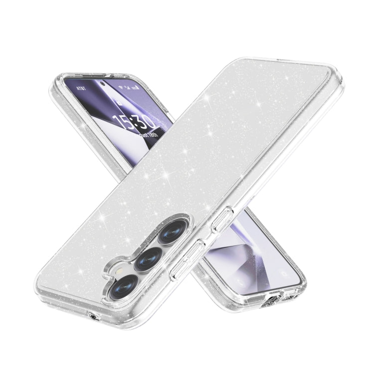 For Samsung Galaxy S25 5G Shockproof Terminator Glitter Powder Phone Case(White) - Galaxy S25 5G Cases by PMC Jewellery | Online Shopping South Africa | PMC Jewellery | Buy Now Pay Later Mobicred