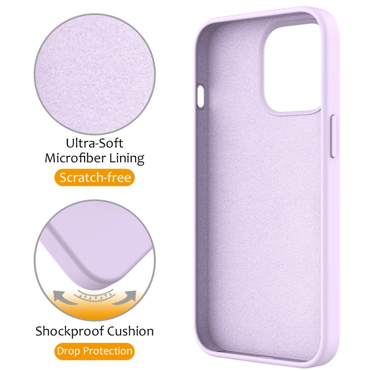 For iPhone 13 Pro MagSafe Magnetic Liquid Silicone Phone Case with Ring Holder(Lilac Purple) - iPhone 13 Pro Cases by PMC Jewellery | Online Shopping South Africa | PMC Jewellery