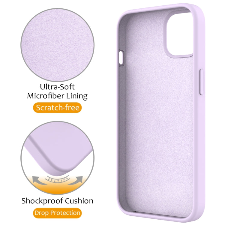 For iPhone 14 Plus MagSafe Magnetic Liquid Silicone Phone Case with Ring Holder(Lilac Purple) - iPhone 14 Plus Cases by PMC Jewellery | Online Shopping South Africa | PMC Jewellery