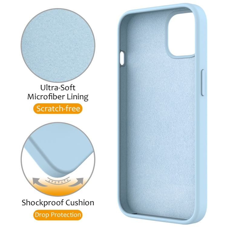 For iPhone 15 Plus MagSafe Magnetic Liquid Silicone Phone Case with Ring Holder(Sky Blue) - iPhone 15 Plus Cases by PMC Jewellery | Online Shopping South Africa | PMC Jewellery