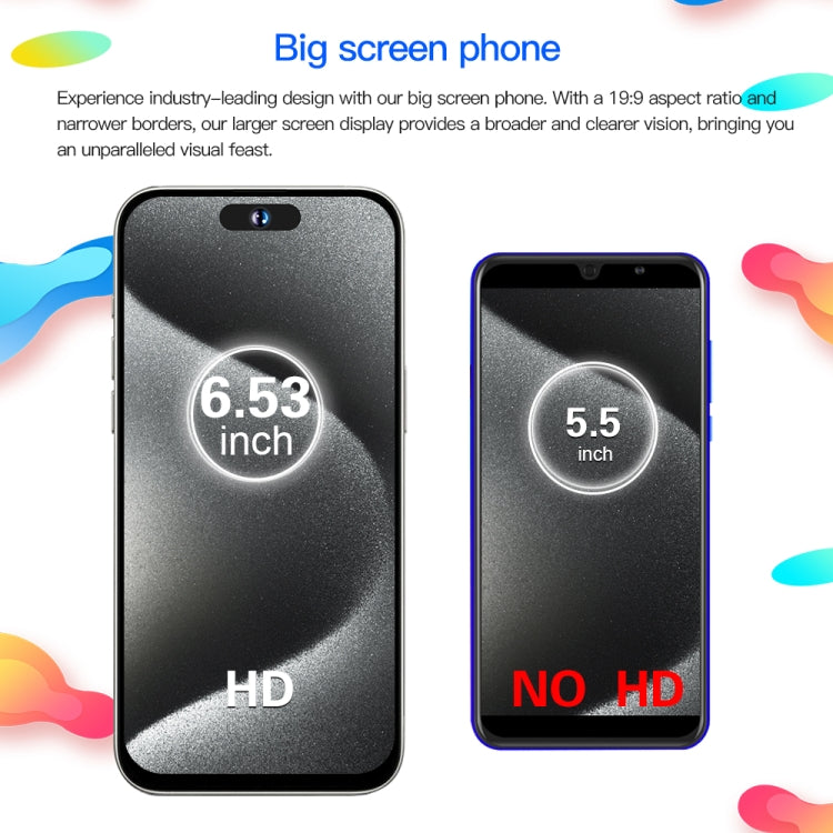 i15ProMax / U18, 3GB+32GB, 6.53 inch Face Identification Android 8.1 MTK6737 Quad Core, Network: 4G, OTG, Dual SIM(Blue) -  by PMC TechLife | Online Shopping South Africa | PMC TechLife