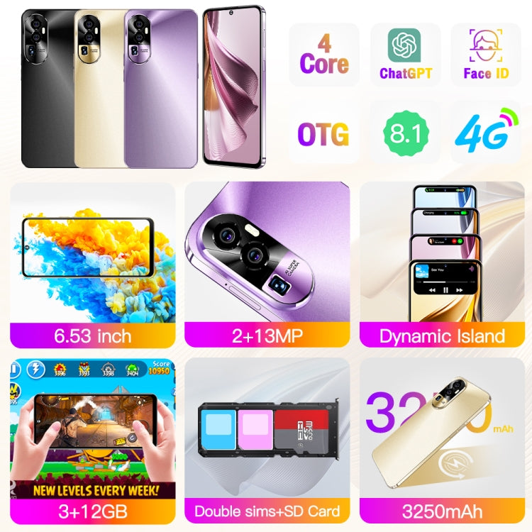 Reno10Pro+ / U22, 3GB+32GB, 6.53 inch Screen, Face Identification, Android 8.1 MTK6737 Quad Core, Network: 4G, OTG, Dual SIM(Yellow) -  by PMC TechLife | Online Shopping South Africa | PMC TechLife