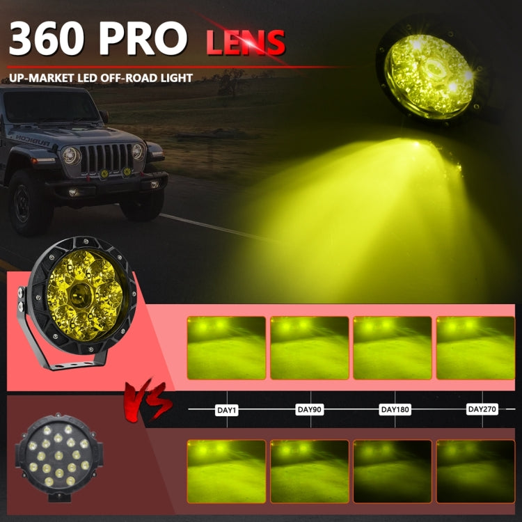 E16 38W 4000LM / 6000K 5 inch Off-road Vehicle Round Work Light(Yellow Light) - Work Lights by PMC Jewellery | Online Shopping South Africa | PMC Jewellery | Buy Now Pay Later Mobicred