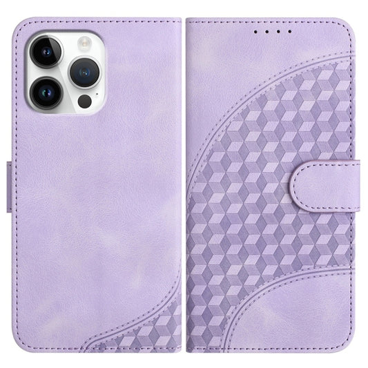 For iPhone 16 Pro Max YX0060 Elephant Head Embossed Phone Leather Case with Lanyard(Light Purple) - iPhone 16 Pro Max Cases by PMC Jewellery | Online Shopping South Africa | PMC Jewellery | Buy Now Pay Later Mobicred