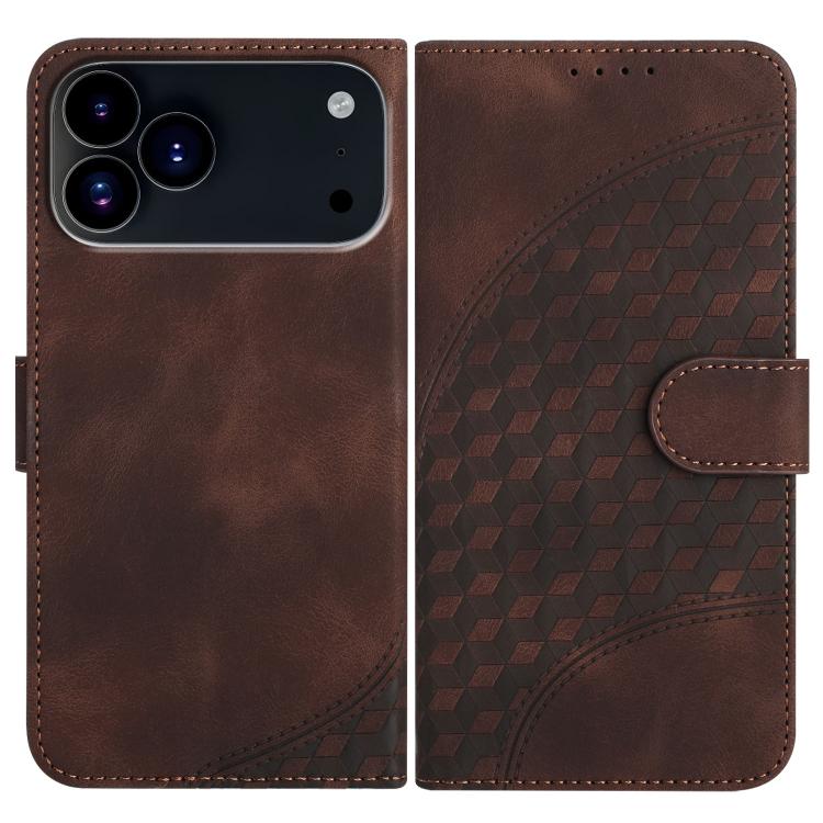 For iPhone 17 Pro YX0060 Elephant Head Embossed Phone Leather Case with Lanyard(Coffee) - free shipping - PMc TechLife - Order now!