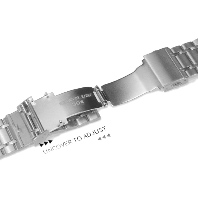22mm Universal Dual Press Buckle Five-bead Stainless Steel Watch Band(Silver Rose Gold) - free shipping - PMC TechLife - Order now!