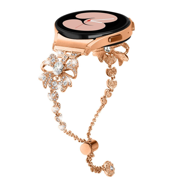 For Samsung Galaxy Watch6 / 6 Classic Bowknot Glitter Diamond Bracelet Watch Band(Rose Gold) - Watch Bands by PMC TechLife | Online Shopping South Africa | PMC TechLife