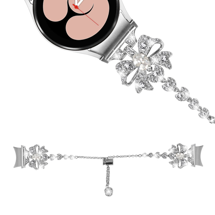 For Samsung Galaxy Watch6 / 6 Classic Bowknot Glitter Diamond Bracelet Watch Band(Silver) - free shipping - PMC TechLife - Order now!