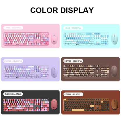 AULA AC306 104 Keys Retro Wireless Keyboard + Mouse Combo Set(Coffee Colorful) - Wireless Keyboard by AULA | Online Shopping South Africa | PMC Jewellery | Buy Now Pay Later Mobicred