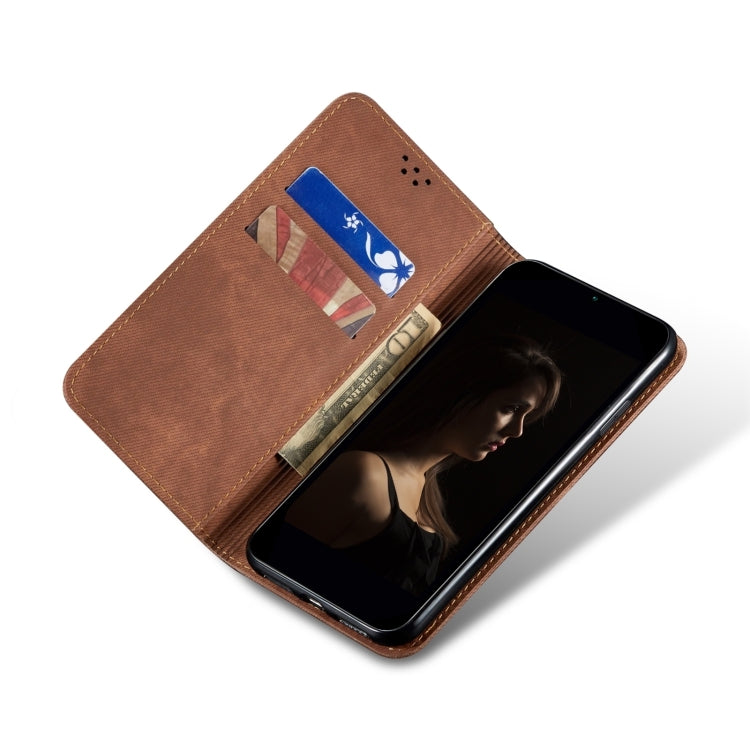For Motorola Edge 50 Pro 5G Denim Texture Flip Leather Phone Case(Brown) - free shipping - PMC TechLife - Order now!