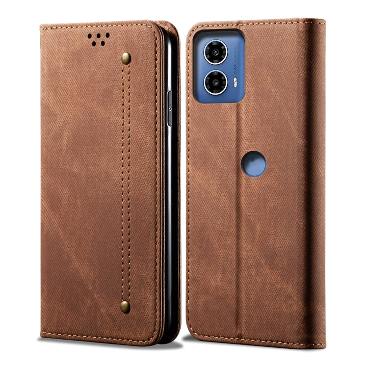 For Motorola Moto G24 Power Denim Texture Flip Leather Phone Case(Brown) - free shipping - PMC TechLife - Order now!