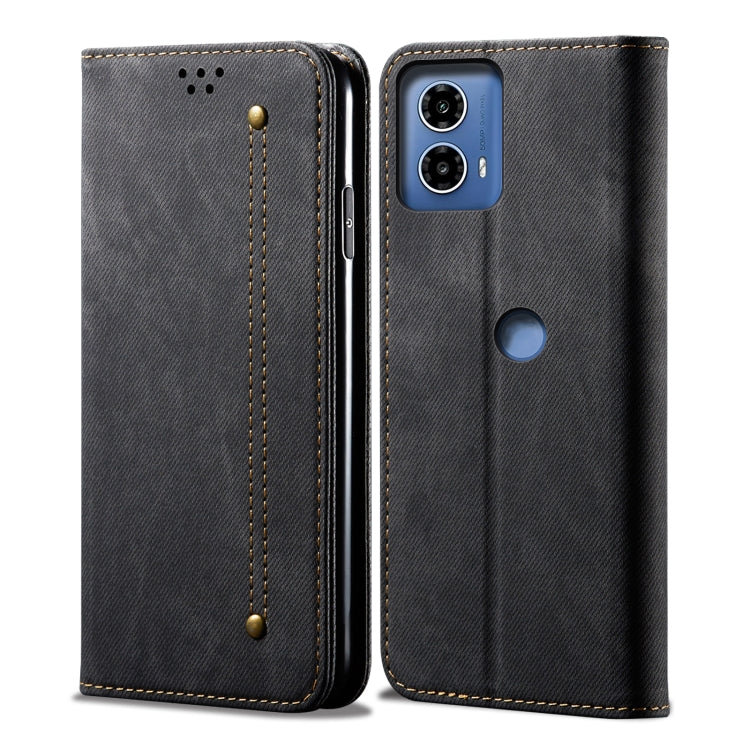 For Motorola Edge 50 Fusion Denim Texture Flip Leather Phone Case(Black) - free shipping - PMC TechLife - Order now!