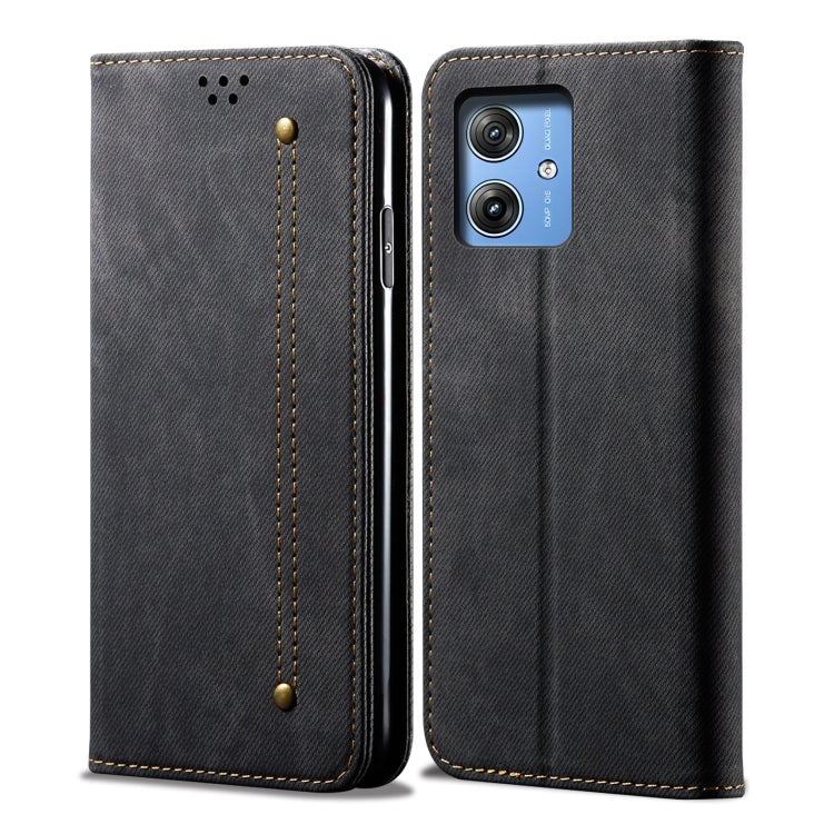 For Motorola Moto G54 5G Global Denim Texture Flip Leather Phone Case(Black) - free shipping - PMC TechLife - Order now!