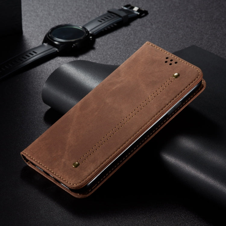 For Motorola Moto G64 5G Global Denim Texture Flip Leather Phone Case(Brown) - free shipping - PMC TechLife - Order now!