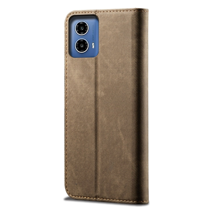 For Motorola Moto G34 5G / G45 5G Denim Texture Flip Leather Phone Case(Khaki) - free shipping - PMC TechLife - Order now!