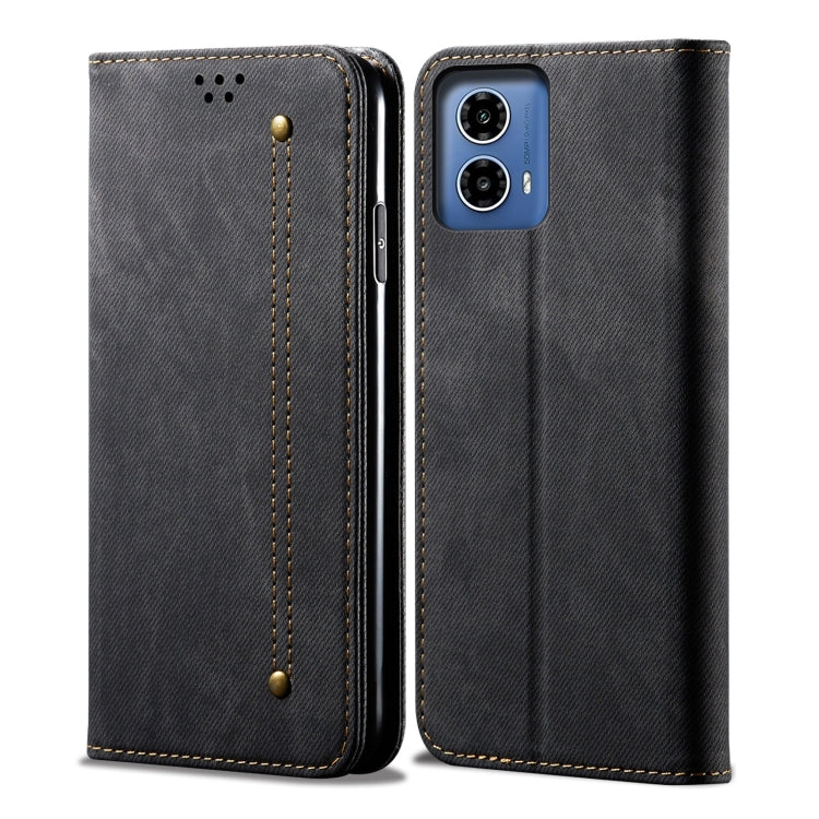 For Motorola Moto G34 5G / G45 5G Denim Texture Flip Leather Phone Case(Black) - free shipping - PMC TechLife - Order now!