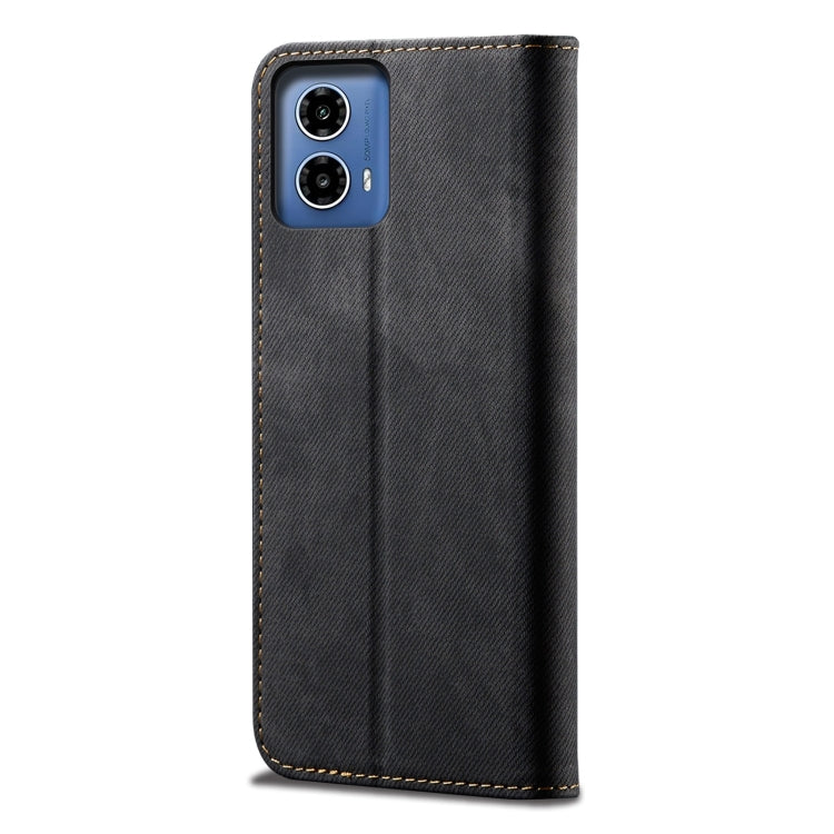 For Motorola Moto G34 5G / G45 5G Denim Texture Flip Leather Phone Case(Black) - free shipping - PMC TechLife - Order now!
