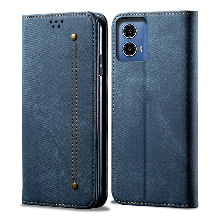 For Motorola Moto G34 5G / G45 5G Denim Texture Flip Leather Phone Case(Blue) - free shipping - PMC TechLife - Order now!